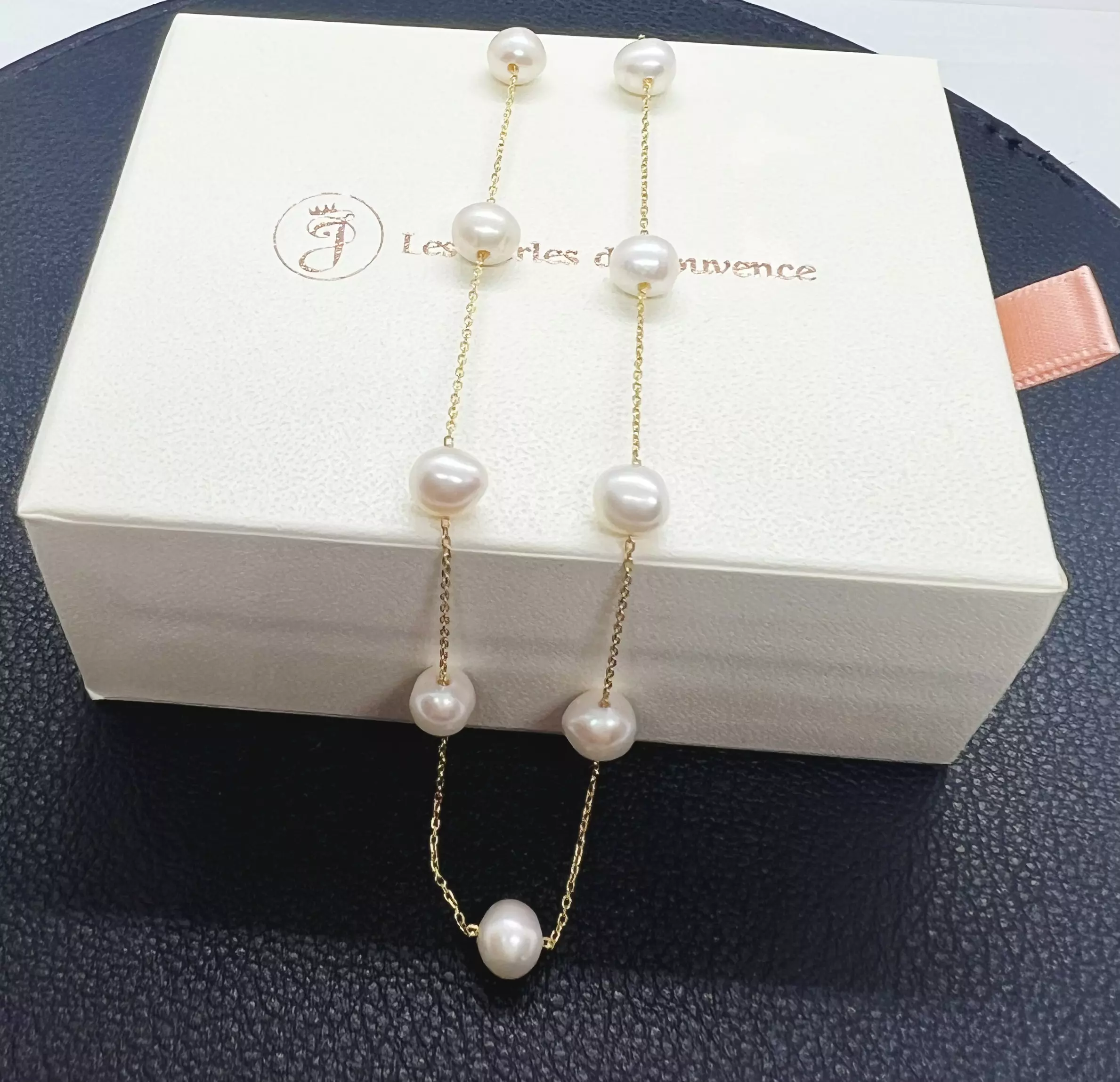 Collier “Étoiles d’Écume” avec perles d’eau douce en argent S925 plaqué or 3 microns