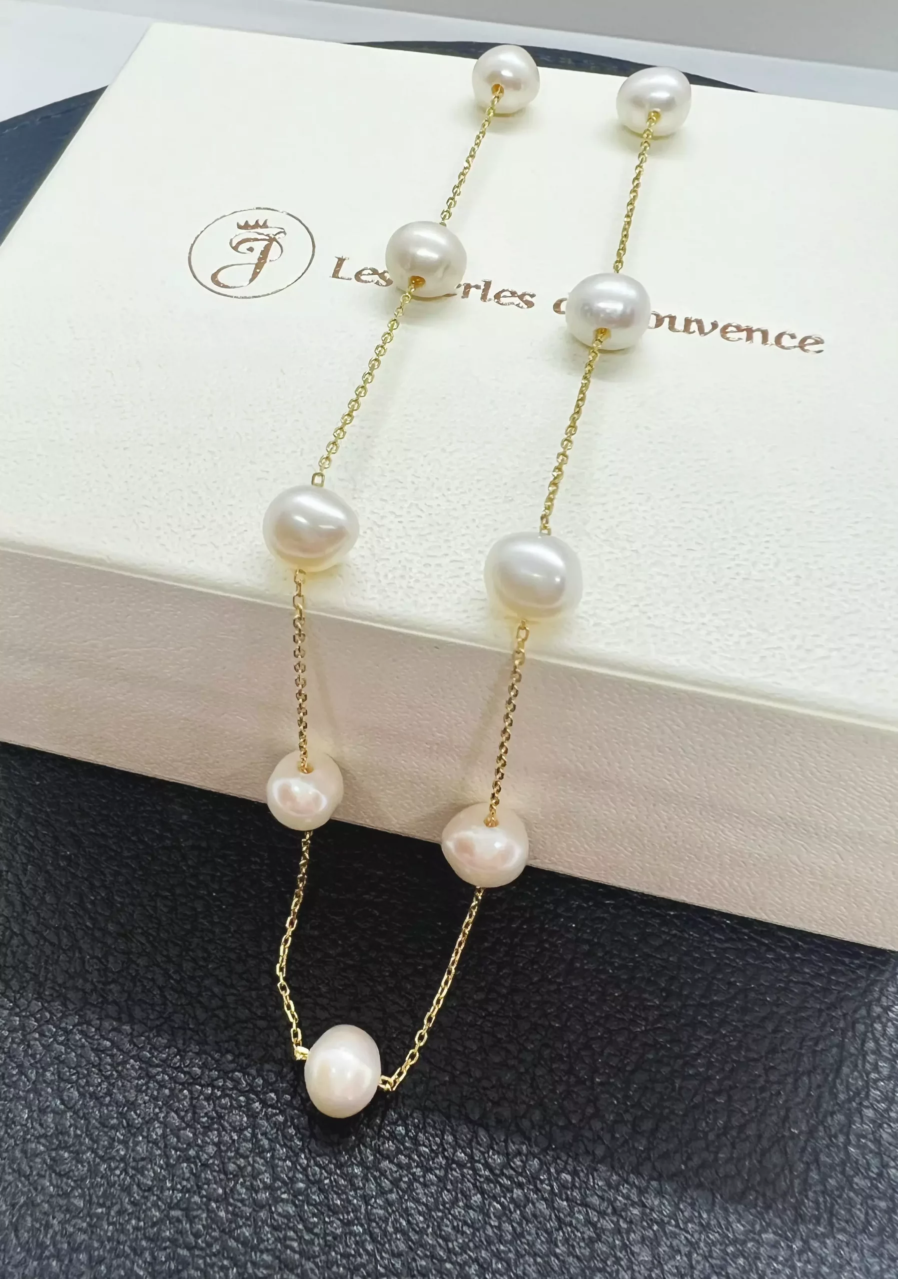 Collier “Étoiles d’Écume” avec perles d’eau douce en argent S925 plaqué or 3 microns