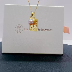 Collier Porte-Bonheurs & Perle Rose