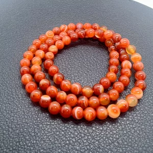 Bracelet 3 tours en agate rouge – orange Bracelet 3 tours en agate rouge - orange