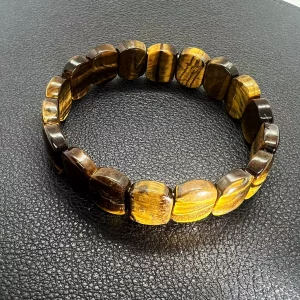 Bracelet en œil de tigre – maillons lisses 15 × 11 mm Bracelet en œil de tigre – maillons lisses 15 × 11 mm