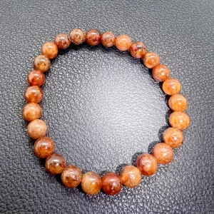 Bracelet en grenat spessartite orange 7–8 mm – éclats de caramel Bracelet en grenat spessartite orange 7–8 mm – éclats de caramel