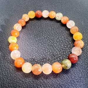 Bracelet en quartz rutile multicolore 7–8 mm