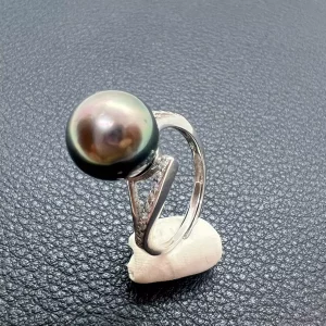 Bague Perle de Tahiti – Lumière Abysse