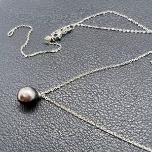 Pendentif perle de Tahiti Nuit prune