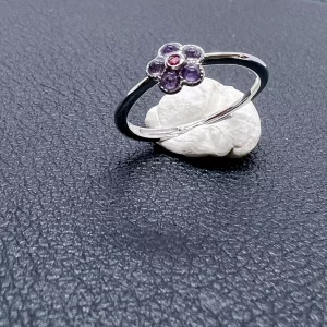 Bague Fleur Améthyste & Grenat