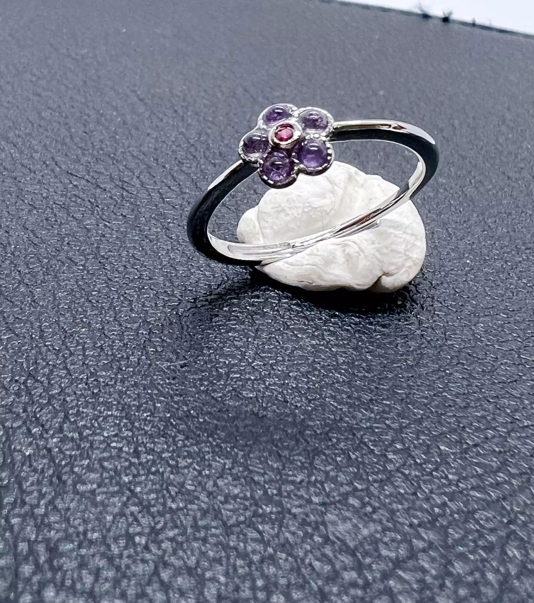 Bague Fleur Améthyste & Grenat