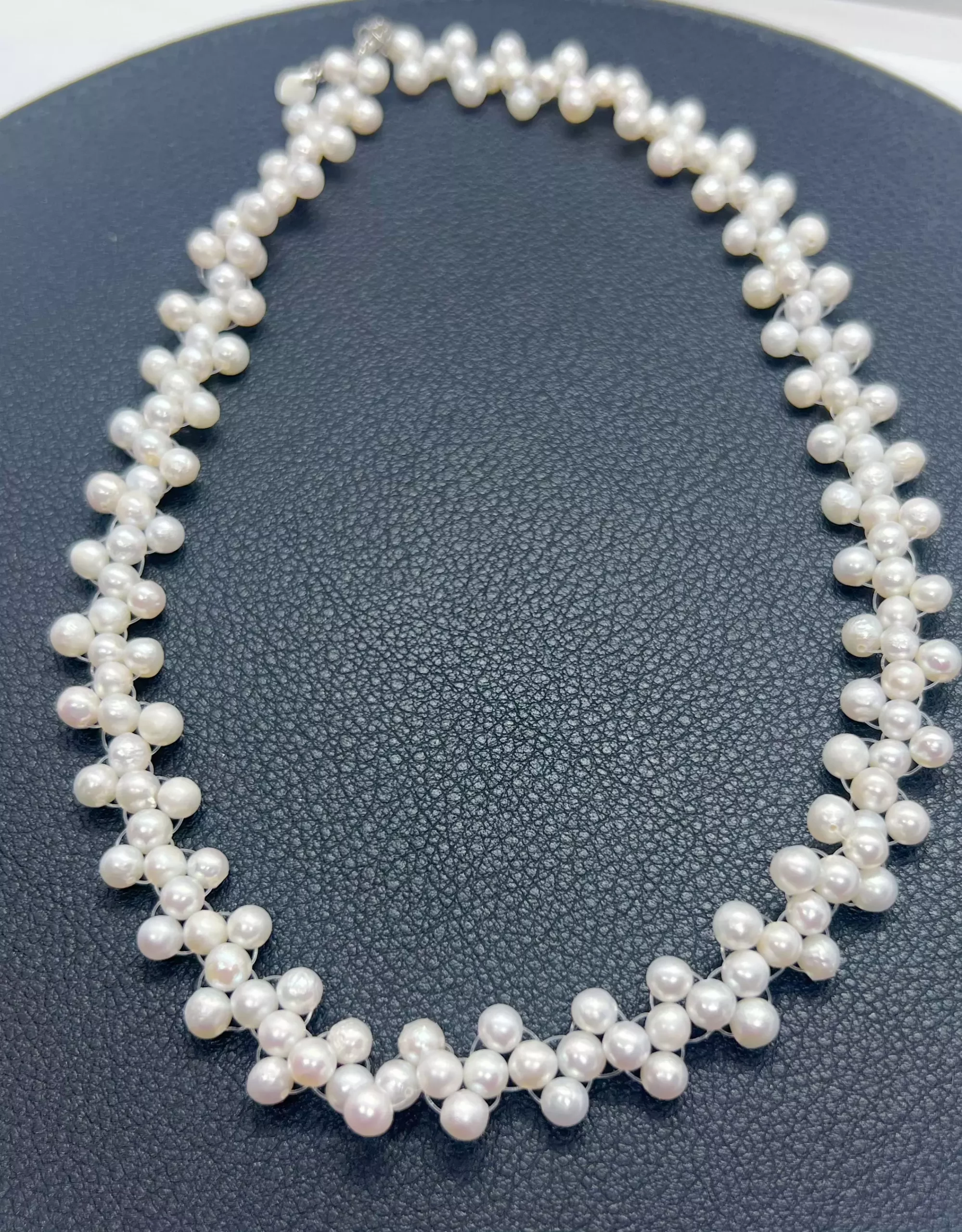 Collier 3 rangs Perles d’Eau Douce – Nuage de Lait