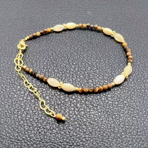 Bracelet Œil de Tigre Miel & Coquillage
