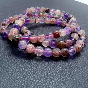 Bracelet 3 tours Pierre du Soleil (Super Seven) 8 mm