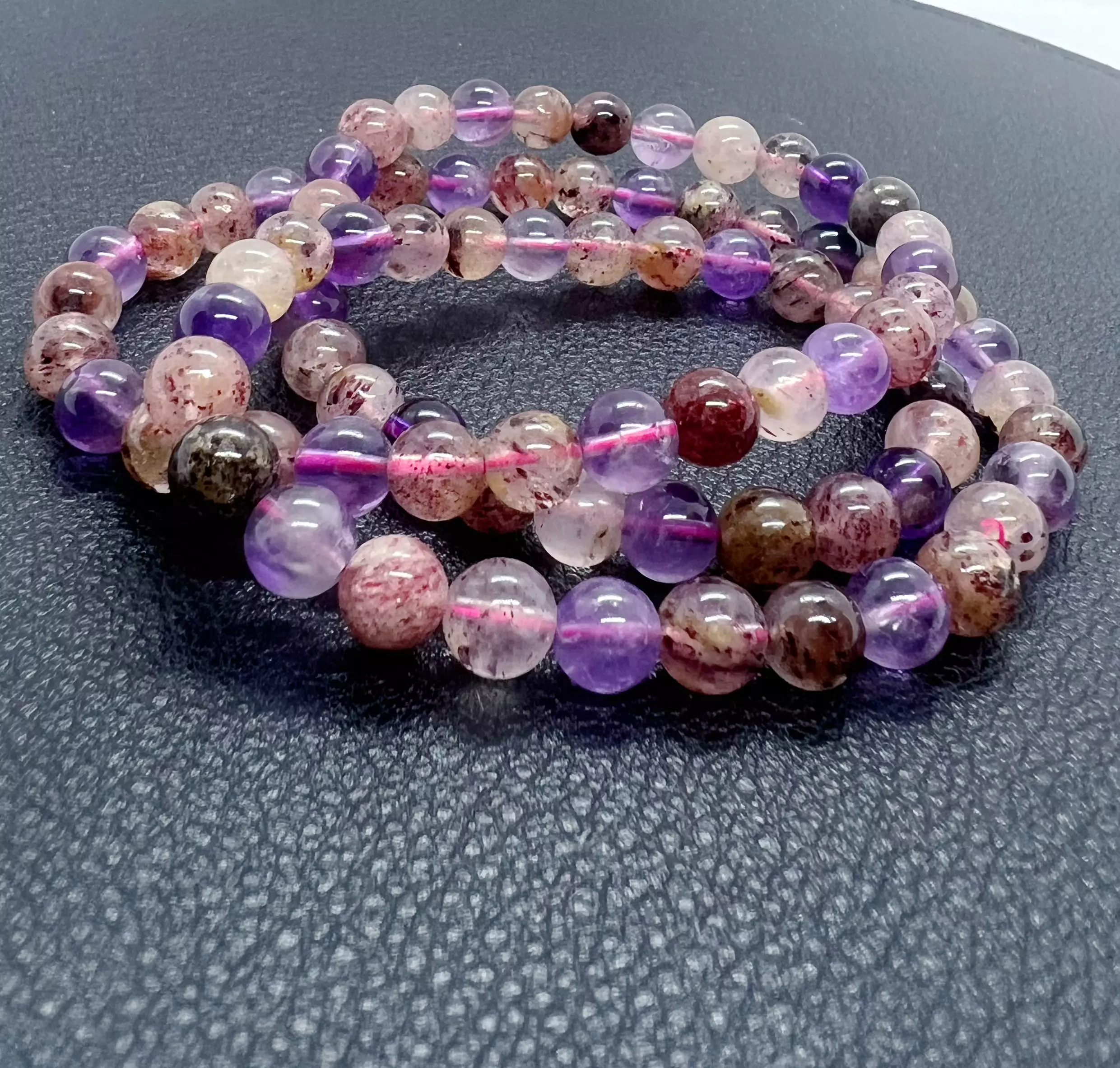 Bracelet 3 tours Pierre du Soleil (Super Seven) 8 mm