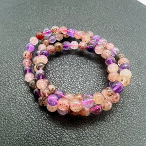 Bracelet 3 tours Pierre du Soleil (Super Seven) 8 mm