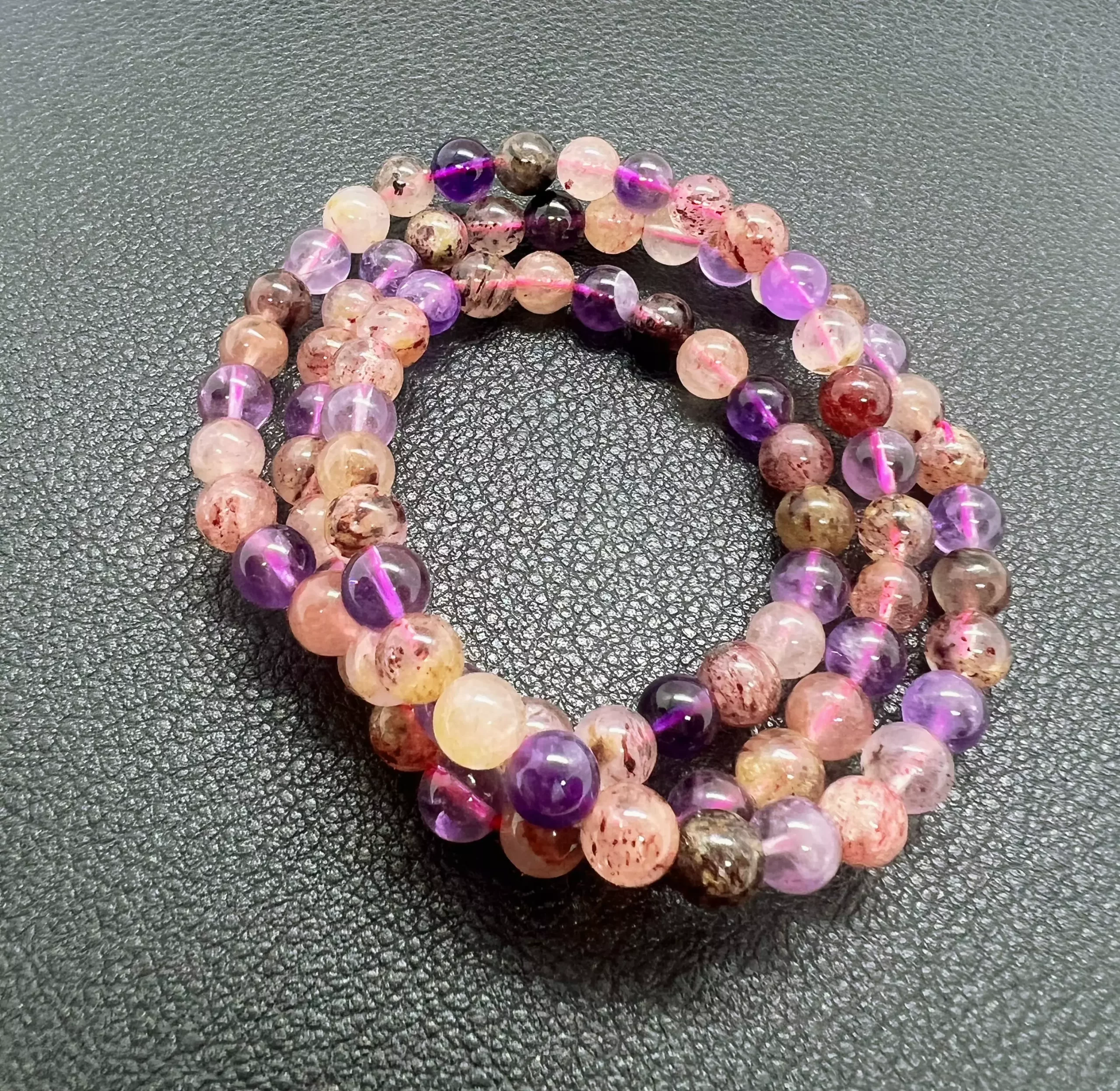 Bracelet 3 tours Pierre du Soleil (Super Seven) 8 mm