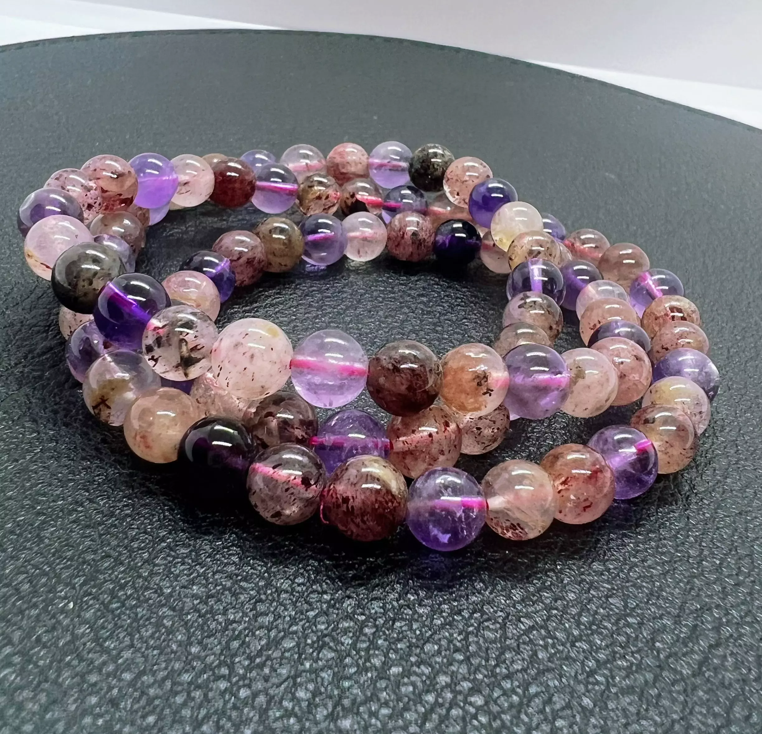 Bracelet 3 tours Pierre du Soleil (Super Seven) 8 mm