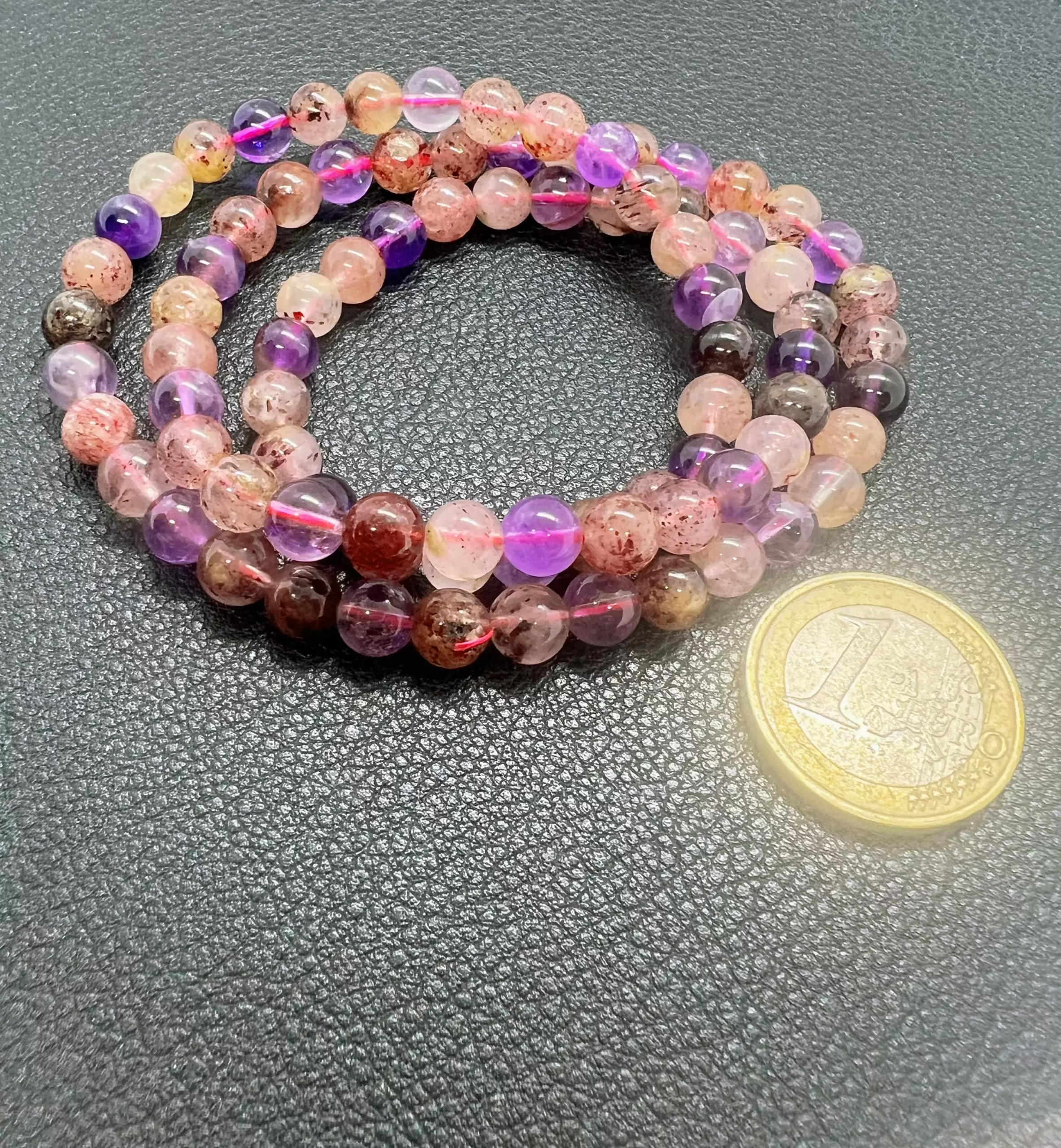 Bracelet 3 tours Pierre du Soleil (Super Seven) 8 mm