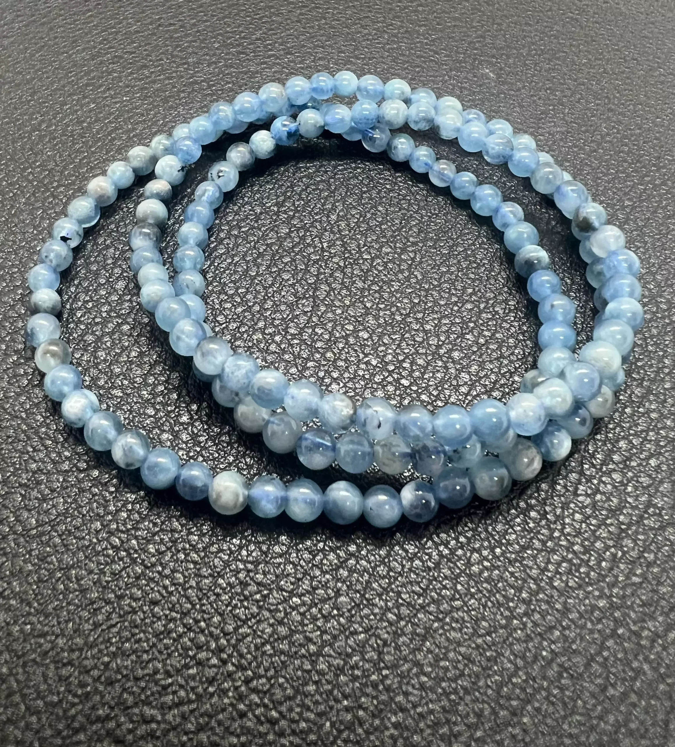 Bracelet 3 tours Brume d’Aigue-Marine