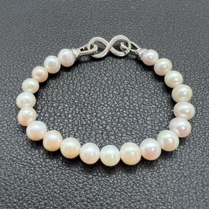 Bracelet Infini – Perles d’Eau Douce et Argent 925