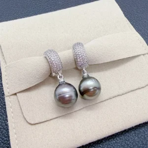 Double Éclat – Boucles d’oreilles réversibles，perles de Tahiti 13–14 mm