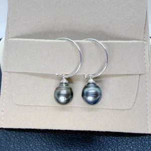 Céleste – Créoles ouvertes, perles de Tahiti 13 mm
